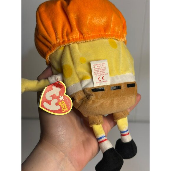 VTG TY Beanie Babies SpongeBob Pumpkinmask 8.5" Beanbag Plush - 2004 Halloween - Picture 5 of 6
